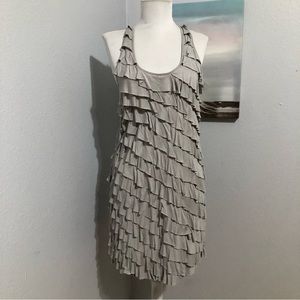 BCBGMAXAZRIA Grey Cocktail Flapper Dress Size M